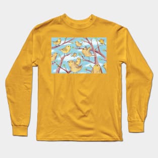 Yellow Birds in a Tree Long Sleeve T-Shirt